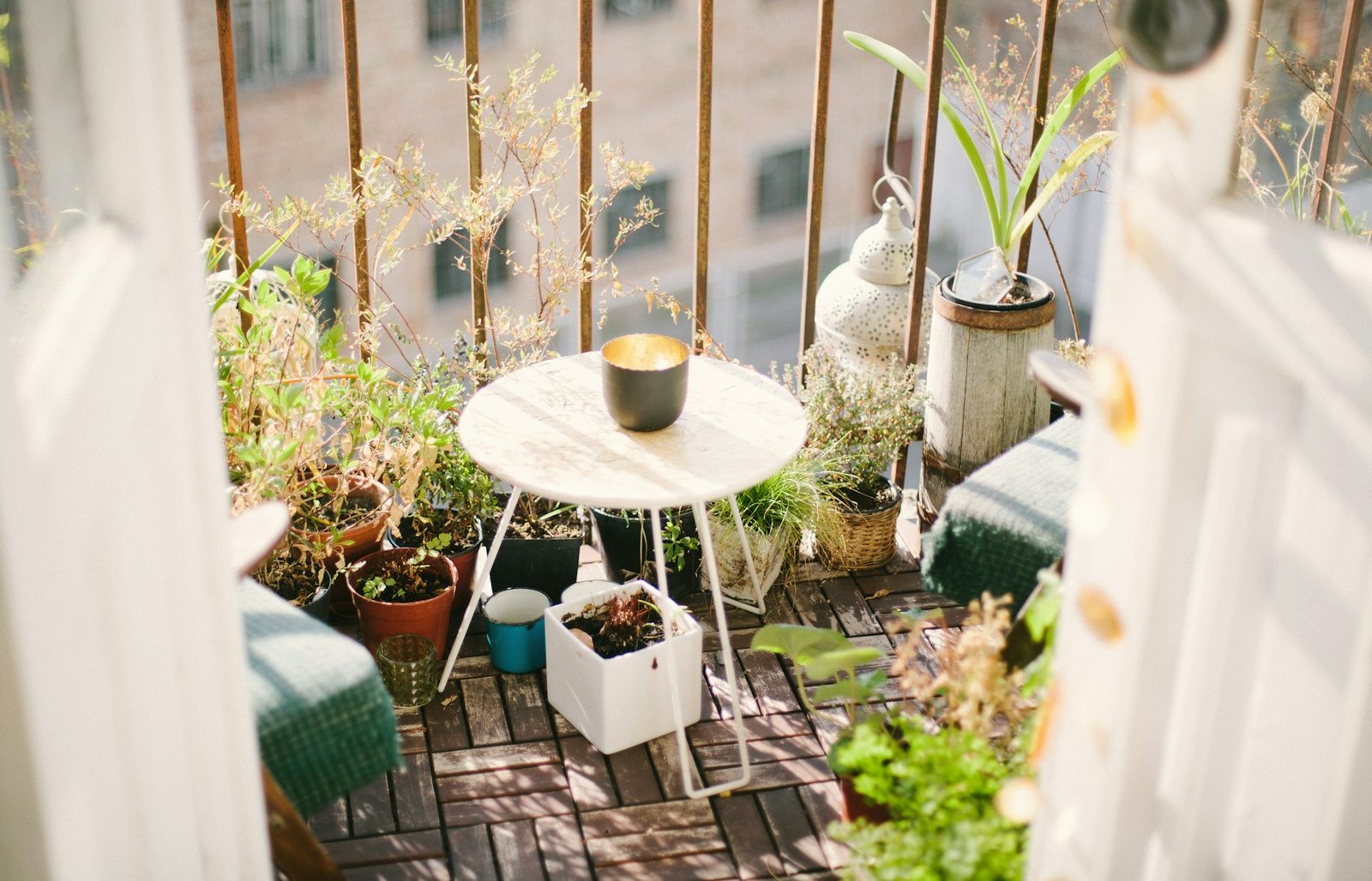 Balcony with plants in a Spanish home