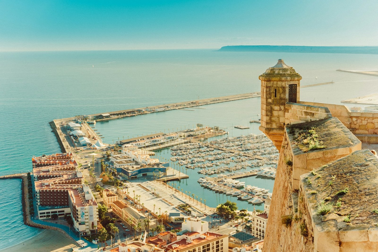 Alicante marina and old town